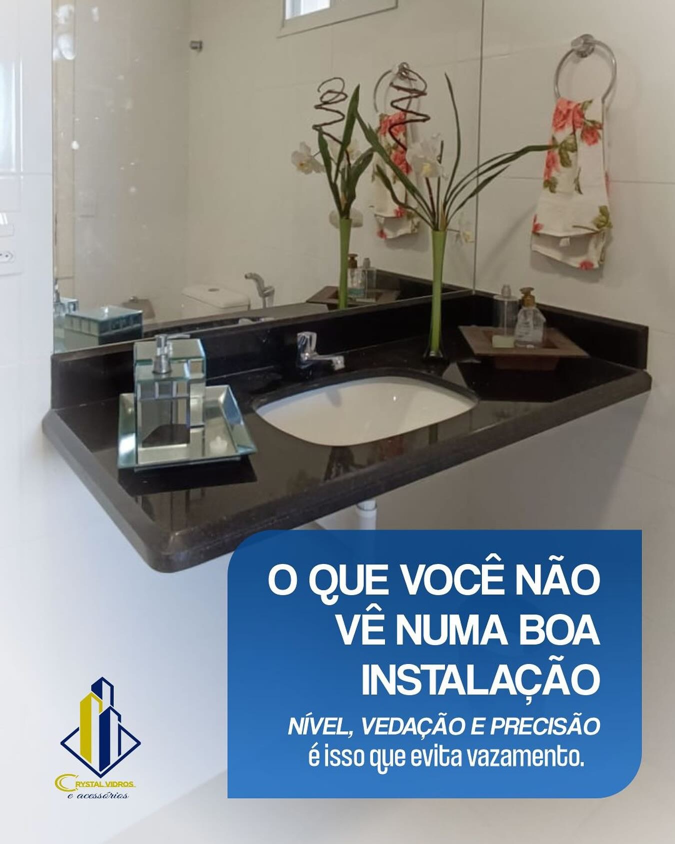 Acabamento realizado pela Crystal Vidros
